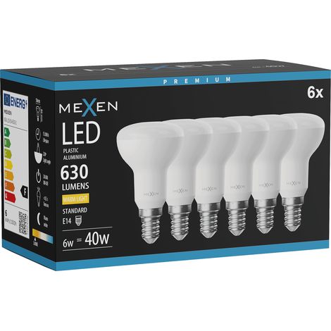 Mexen Nova 6x Ampoule LED E14, R50, 6W, Chaude - 3000K, 630 lm - L103-E14-0630-01x06 (1/5)