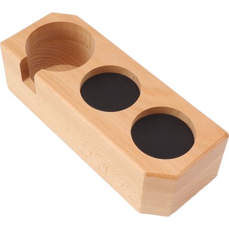 Support de tassage en bois de hêtre avec tapis antidérapant pour accessoires de bar à café S (1/5)