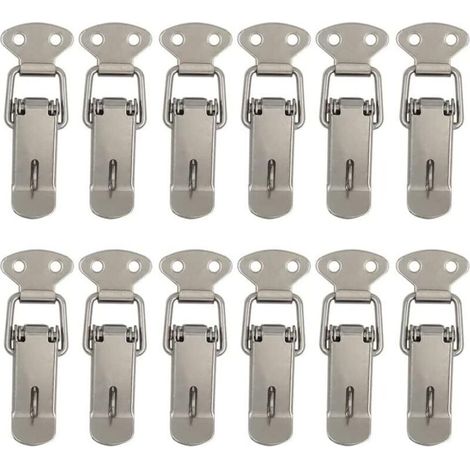 Kit de 12 verrous à levier pour capot automobile – Verrou à ressort robuste pour coffre à outils, armoire et caisse métallique