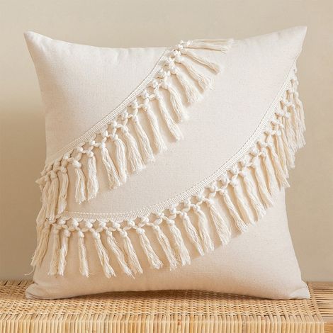 Coussin Décoratif - 45 x 45 cm - Tissu Coton-Polyester - Fermeture Éclair Invisible - Pour Canapé, Lit ou Salon - 1 Pièce (1/5)