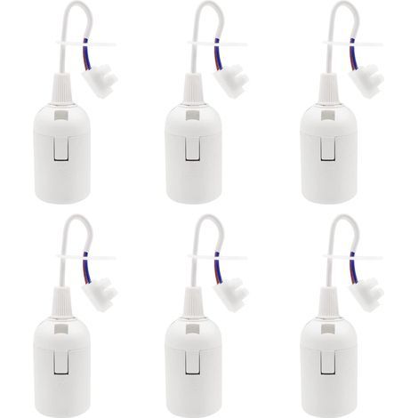 6 portalampade E27 da 4A 250V per cantieri edili, adatti a lampadine a incandescenza e LED o per uso industriale (max. 60W/bianco) (1/5)