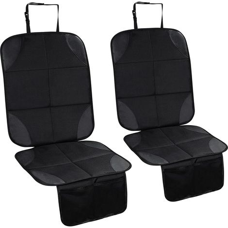 2 pezzi Protezione per seggiolino auto, protezione antiscivolo per seggiolino auto con tasche organizer, protezione universale impermeabile in Oxford per bambini, neonati, animali domestici (nero) (1/5)