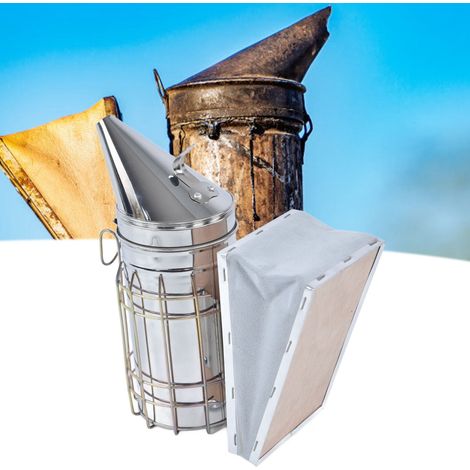 Kit de démarrage apiculture [6 outils] avec fumoir inox, serre cadre, grattoir, nourrisseur, kit professionnel pour débutants et experts (1/4)