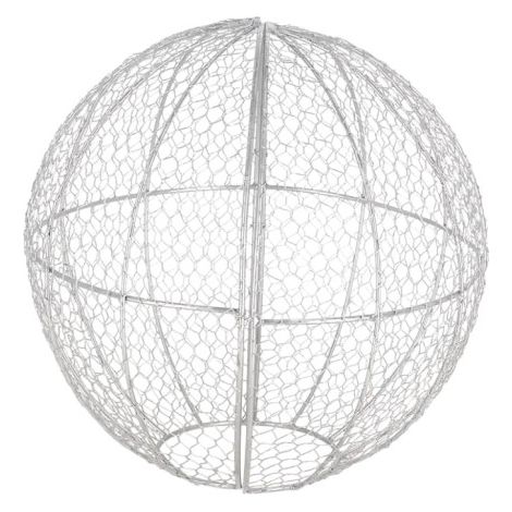 Topiaire Forme Boule S - Métal d'Argent - 30,4 x 30,4 x H 29,5 cm - Livraison gratuite
