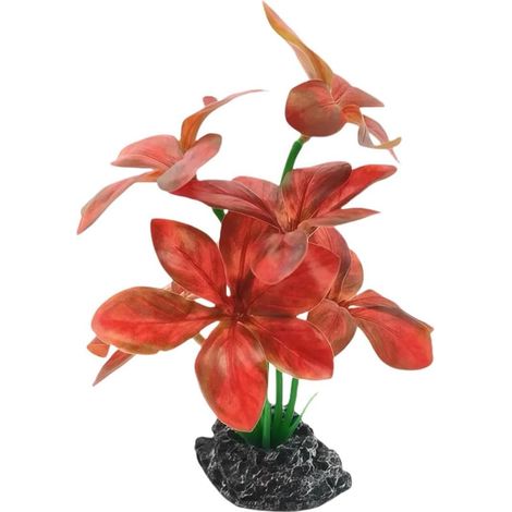 Lot de 3 plantes artificielles pour aquarium, décoration pour bac à poissons hamac à feuilles pour betta, plantes réalistes en soie et plastique de 7 pouces, décor refuge pour betta, poissons rouges,  (1/4)