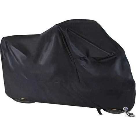 Cubierta de motocicleta invierno Cubierta de motocicleta impermeable al aire libre 190T tela Oxford con agujero de cerradura a prueba de polvo para Harley Davidson/Honda/Suzuki (4 tamaños) S 20090100C (1/5)