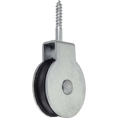 CARRUCOLA CON VITE IN ACCIAIO ZINCATO E POLIAMMIDE Ø 40 MM. PER FUNI 6 MM. (1/2)