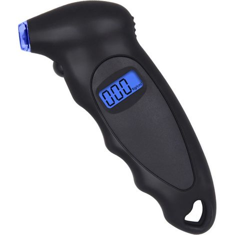 Reifendruckmesser, digitales Reifendruckmessgerät, 150 PSI, 4 Parameter, Reifendruckmesser für Auto und Motorrad, Schwarz (1 Stück) (1/4)