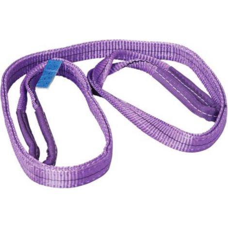 Sangle élingue plate double de levage avec boucles - 1T - Longueur 2m