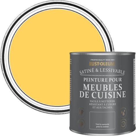 Peinture Jaune pour Meubles de Cuisine, Finition Satinée - Gelée de Citron 750ml (1/5)