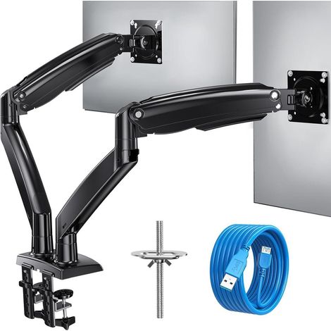HUANUO Monitor Halterung 2 Monitore 27 34 32 28 24 Zoll VESA Mount Gasdruckfeder (1/5)