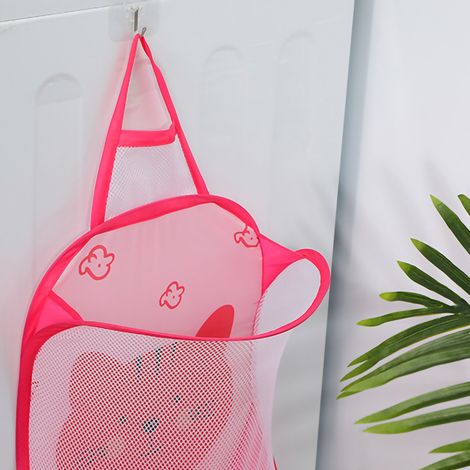 Panier à linge mural pliable, panier à linge de salle de bain, rangement mural pour vêtements, panier à linge suspendu en forme de chat rose, 304018 cm. (1/5)