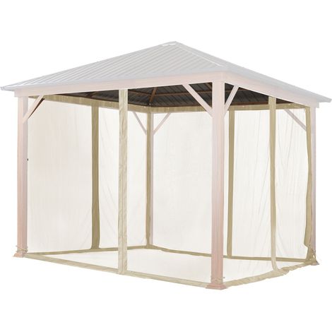 Moustiquaires (4 toiles) pour tonnelle de jardin TOOLPORT Forest Superior 3x3 m, couleur champagne (1/5)
