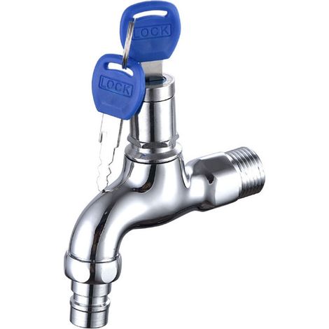 Robinet Robinet extérieur antivol, Robinet en laiton antivol, Robinet extérieur verrouillable, pour machine à laver de jardin