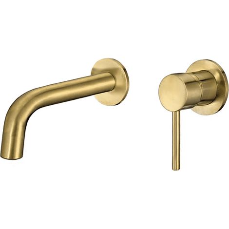 Grifo lavabo empotrado caño 15 cm DEVA  dorado cepillado (1/3)