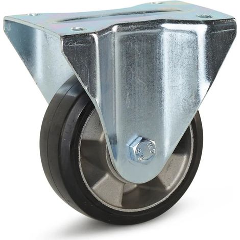 Roue fixe - MESO - Caoutchouc élastique noir - 125mm - 300kg (1/2)