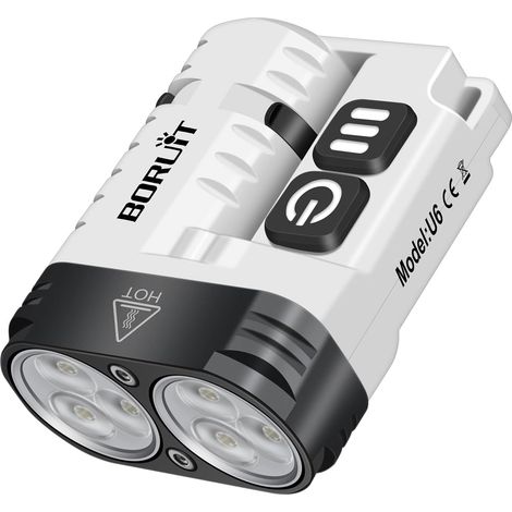 U6 Lampe Torche LED ultra puissante 1600 Lumens, Lampes de poche Mini Rechargeable A/C-C Torche avec Clip Aimant, IP68 Étanche EDC Petite USB Torches Pour Le Camping D'Extérieur Randonnée