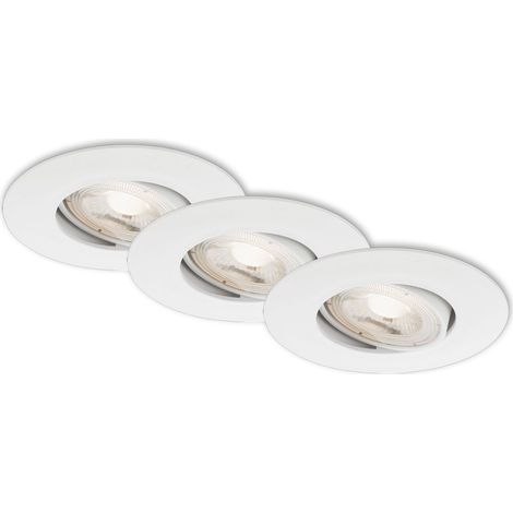 LED Einbauleuchten Schwenkbar 3er Set 5 W weiß Kunststoff IP23 Briloner