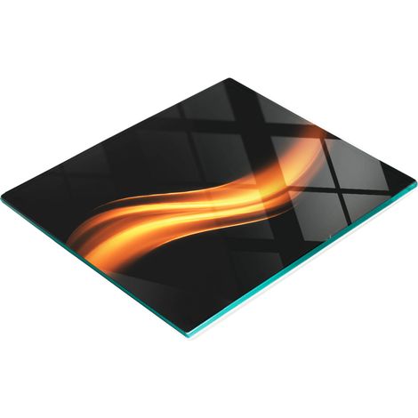 Tablero de cocina de vidrio templado con gr谩ficos decorativos Gold Wave 60x52 cm
