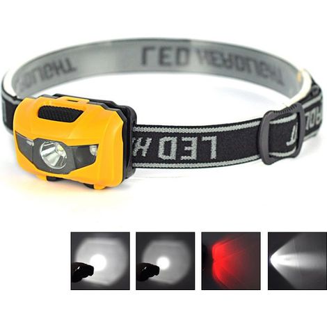 Lampe frontale 3w légère et puissante jaune, lampe frontale migratoire pour la randonnée, la pêche et le camping Lampe frontale cat eye de 2 générations (1/5)
