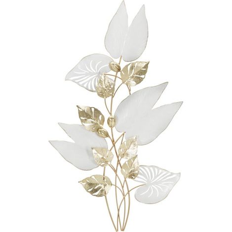 Décoration Murale en Métal "Pitch" 90cm Blanc & Or (1/5)