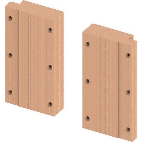 Ensemble de plaques en bois TECEprofil pour l'accueil de poignées rabattables de soutien
