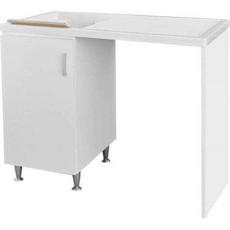 Mobile in legno con lavatoio + coprilavatrice mod. Idex - Versione SX (1/4)