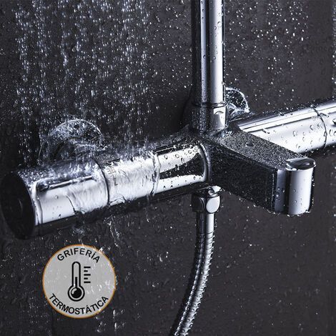 Kibath Grifo Columna Salida Bañera (solo grifo) termostático BUS acabado CROMO brillo fabricado en latón (1/5)