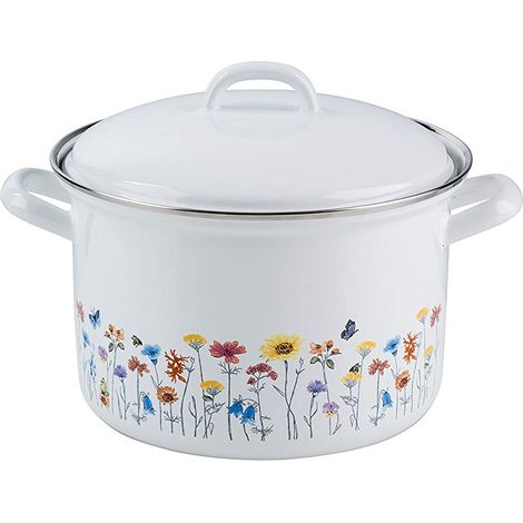 Riess Marmite à viande avec couvercle Ø20cm 3,5 litres Country Flora émail (1/5)