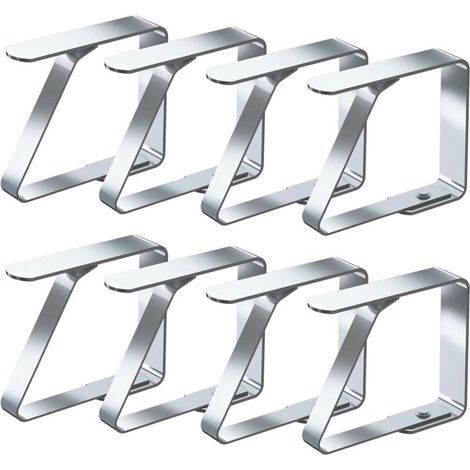 Clips pour nappes 8 pièces Clips pour nappes de pique-nique Clips pour nappes en acier inoxydable Large-LIAIKI (1/3)