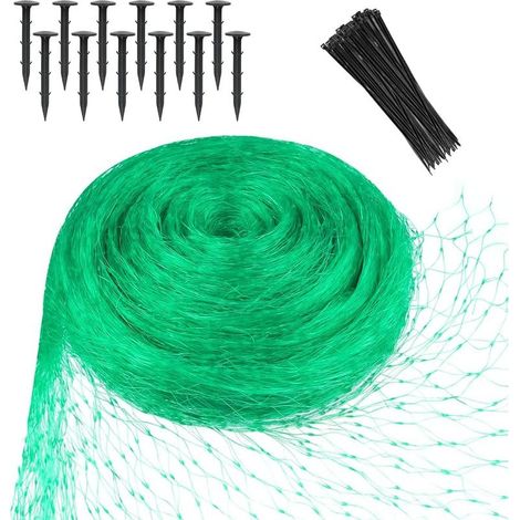 4 Filets Anti Oiseaux, 4x5m Vert, Mailles 20x20mm, Pour Jardin, Potager, Arbre Fruitier (1/5)