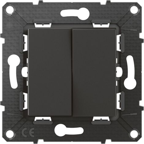 Altège double bouton poussoir noir composable BTICINO BTAL08SD (1/3)
