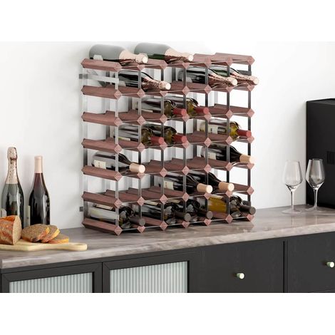 Weinregal für 42 Flaschen Braun Massivholz Kiefer