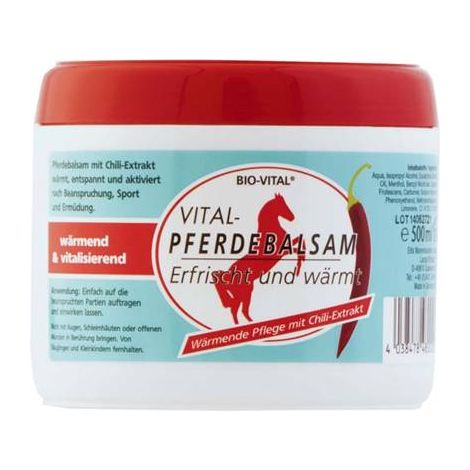 BIO vital Pferdebalsam Ungüento térmico para caballos con extracto de chile 500 ml