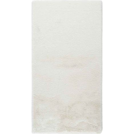 Tapis de Bain Fait à la Main "Rabbit" Blanc 50 x 90 cm (1/5)