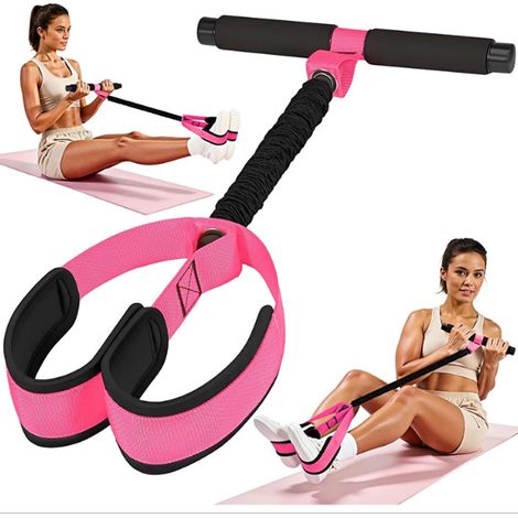 Bande de résistance multi-usages de 25 kg avec pédale - rose (1/5)