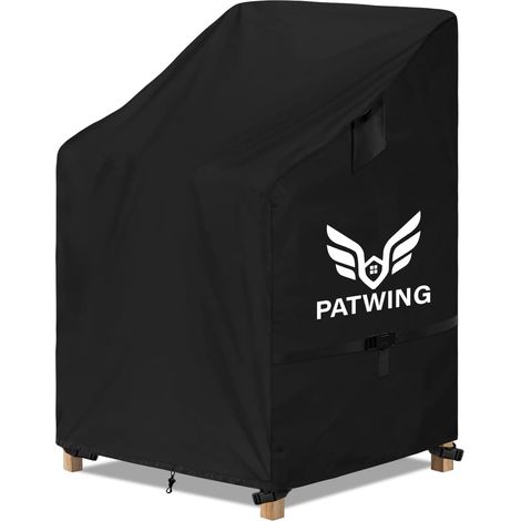 Garden Chair Cover 600D Oxford Waterproof Anti-UV, 65 x 75 x 85/125 cm Windproof, Tear-proof, With Air Vents, For Stackable Chairs, Weather Resistant (1/5)