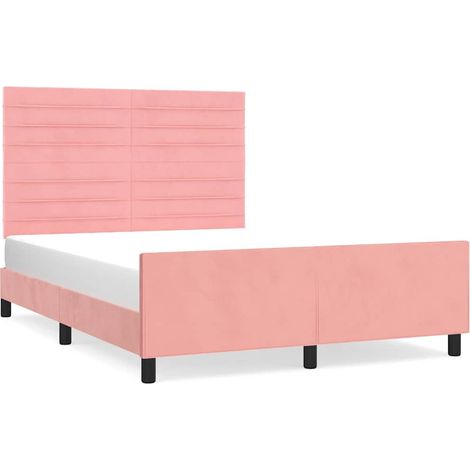 Maison Exclusive - Giroletto con Testiera Rosa 140x190 cm in Velluto (1/5)