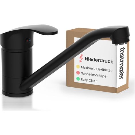 Vera Spültischarmatur Niederdruck, Schwarz matt (1/2)
