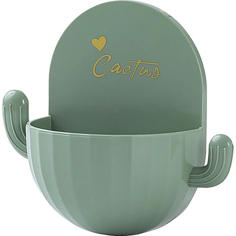 Porte-savon Cactus, porte-savon auto-drainant pour mur de douche (vert)-Fei Yu