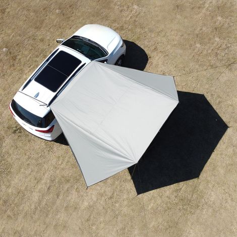 Car Awning Camping SUV Sun Shelter - Universal Waterproof UV Block Solar Awning Shelter for Van Camper Caravan Truck (White)