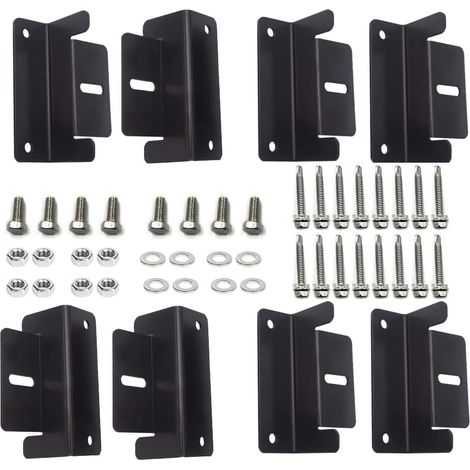 Soporte Z para módulo solar con tuercas y tornillos, soporte de montaje para panel solar en barco, caravana, techo, 8 unidades, color negro (1/5)