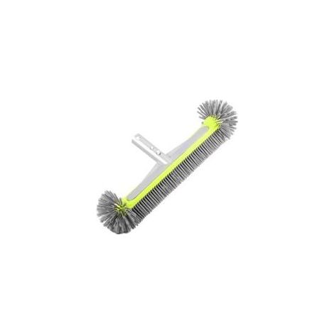 Brosse professionnelle robuste pour murs et carrelages de piscine, tête de brosse ronde de 44,5 cm avec manche en aluminium robuste, poils en nylon de qualité supérieure avec clip EZ (1/5)