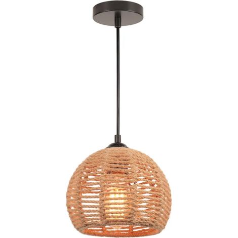 Stück - Hanfseil-Pendelleuchte - Schlafzimmerbeleuchtung - Stil A - 20 cm + Leuchtmittel nicht enthalten (Bitte klicken Sie auf den Link auf der Detailseite, um es bei Bedarf zu erwerben) (1/5)