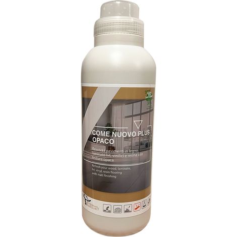 il n1 - COME NUOVO lucido o opaco - rigenerante NATURALE per PARQUET, spc, laminati, resine e gress "ELIMINA GRAFFI e crea un film protettivo" Di Eternal Parquet-flacone da 1 litro opaco (1/2)