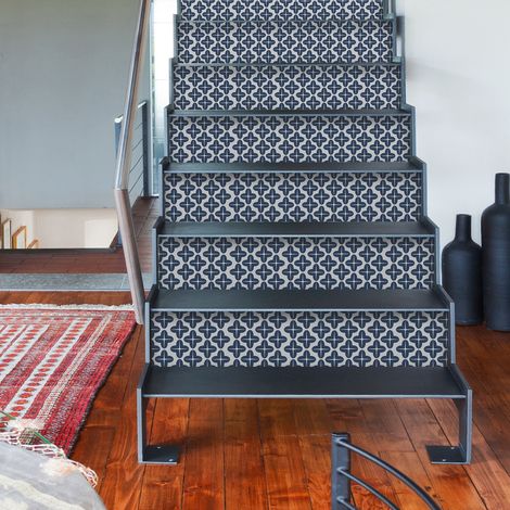 Contremarche adhésive autocollante 3 pièces gris anthracite, étoile 19,5 cm X 100 cm - Autocollant décoratif pour intérieur et extérieur. (1/5)