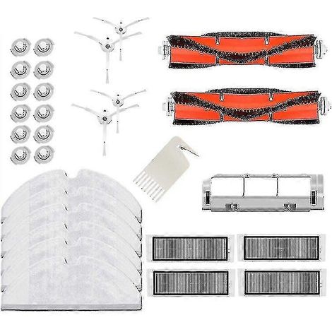 Accessoires pour aspirateur Xiaomi Roborock S50 S51 S5 : filtre HEPA lavable, brosse principale et brosse latérale.