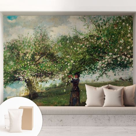 Carta Da Parati Non Tessuto - Decorazione Da Muro - Traspirante - Con Motivo - Per Camera Da Letto Cucina Scena primaverile 208x146 cm (1/5)
