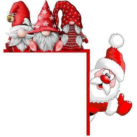 Décoration de porte de Noël en bois avec motif Père Noël, ange et renne. Ornement d'angle de porte en bois. Décoration de Noël pour la maison. Joyeux Noël (1/5)