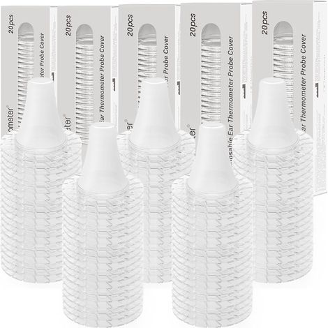 100pcs Embouts pour Thermomètre Auriculaire DET-1015 Pro, Compatible Avec Femometer Modèles DET-1015 Pro et Autres Thermomètres Auriculaires, Capuchons de Remplacement Jetables Sans BPA (1/5)